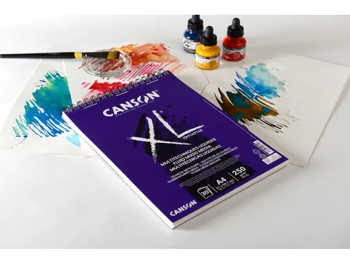 Mixed mediapapier Canson XL Fluid Mixed Media 30vel 250gr A4 extra wit