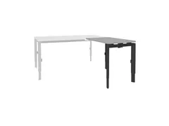 Bureau Linesto N3 aanbouwtafel 80x60cm lichtgrijs 25mm zwart