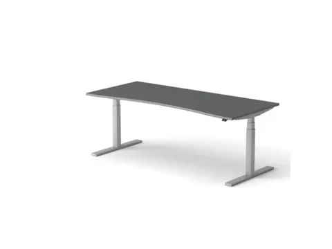 Elektrisch ihv bureau,HxBxD 650-1310x2000x900/800mm,blad donkergrijs