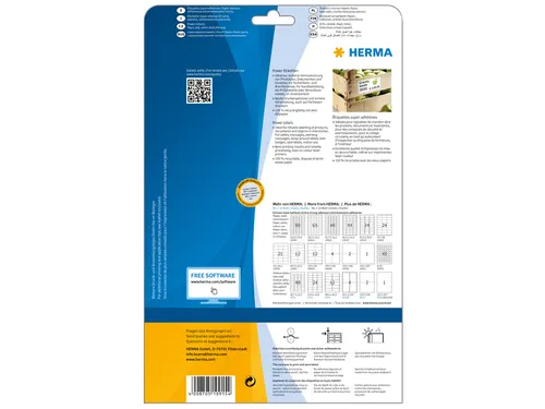 HERMA 10915 Power Etiketten A4 rond 30mm Wit 1200 stuks