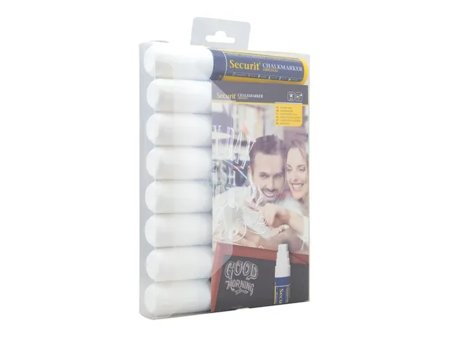Krijtstift Securit Sma-720 Blokpunt 7-15mm Wit 8 Stuks