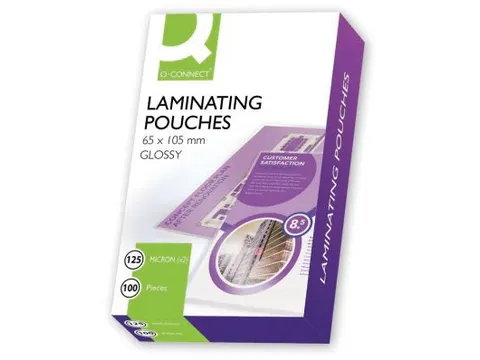 Lamineerhoes Glanzend Transparant 65x105mm 2x125mic Doos 100 Stuks