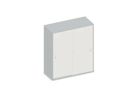 Schuifdeurkast 1150x1000x430mm Romp Lichtgrijs Decor Front Wit