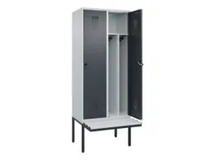 locker met bank,voor scheiding van kleding,HxBxD 2120x800x815mm,2vak