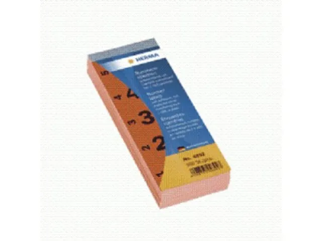 Herma Nummerblok Zelfklevend 1-500 Rood 28x56mm