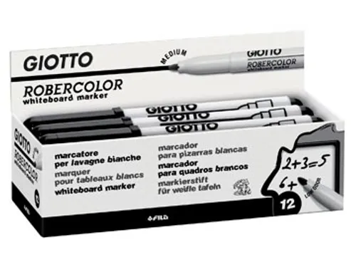 Robercolor whiteboardmarker, medium 4mm ronde punt, zwart