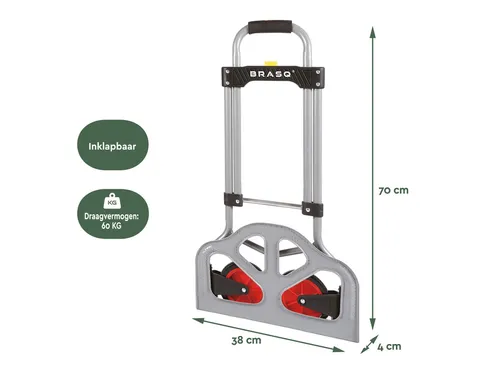 Steekwagen BRASQ Inklapbaar HT60 incl. bagagespin 60Kg