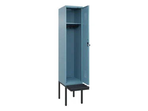 locker met bank,HxBxD 2120x400x815mm,1vak,vak B 400mm,draaigrendel