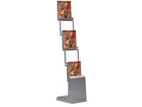 vouwbaar folderrek v. 5xDIN A4 plank(en) transparant aluminium