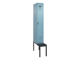 locker met bank,voor scheiding van kleding,HxBxD 2120x300x815mm,1vak - 2