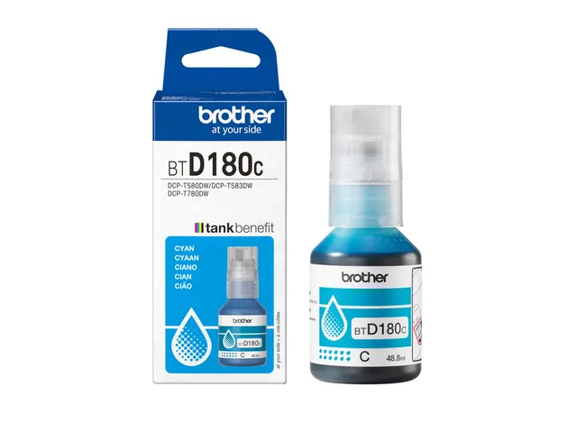 Recharge encre Brother BT-D180C bleu