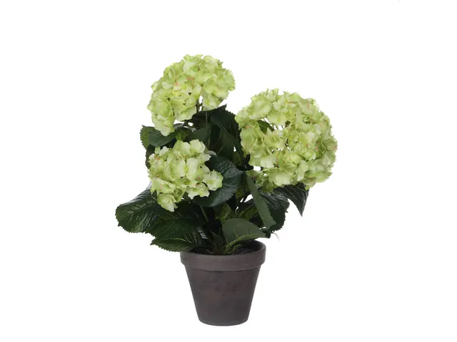 Kunstplant Mica Hortensia in pot groen 35x40cm