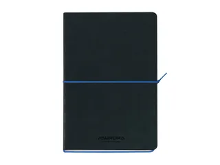 Notitieboek Aurora Tesoro A5 192blz lijn 80gr zwart blauw - 1