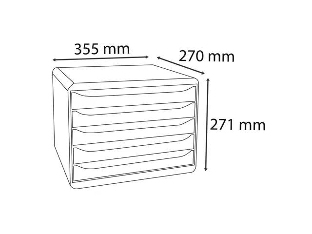 Ladenbox Big-Box Plus Horizontaal A4+ Assorti Kleur 5 laden