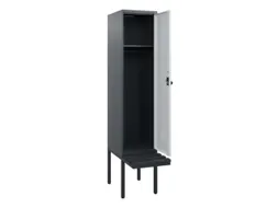 locker met bank,HxBxD 1950x400x815mm,1vak,vak B 400mm,draaigrendel
