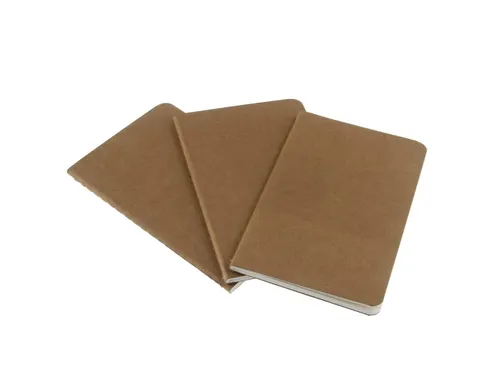 Schrift Moleskine 130x210mm blanco 160 pagina's 70gr kraft set à 3 st