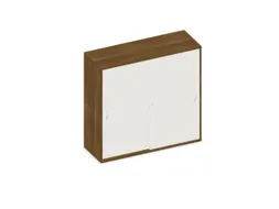 schuifdeurkast,HxBxD 1150x1200x430mm,decor romp noten,decor front wit