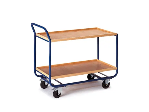 tafelwagen,draagverm. 150kg,2xhouten kist,laadvl. LxB 775x475mm