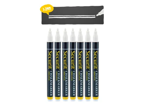 Krijtstift Securit Sma-100 Rond 1-2mm Wit 7 Stuks
