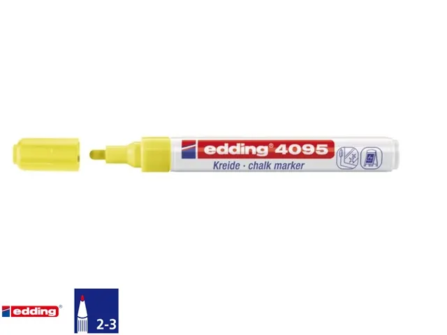 Krijtstift edding 4095 rond neon geel 2-3mm