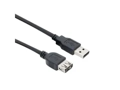 Kabel ACT USB 2.0 A male - USB A female zwart 0.5m