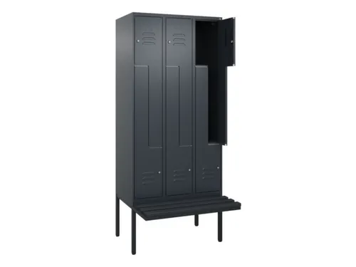 Z-garderobekast,HxBxD 2120x900x815mm,6vak,vak B 300mm,cil.-slot