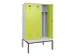 locker met bank,voor scheiding van kleding,HxBxD 2120x1200x815mm,3vak