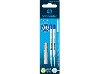 Balpenvulling Schneider Eco blauw 2 stuks op blister - 2