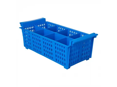 CaterRacks Bestekdraagkorf 8 delig kunststof Blauw Bestekinzet