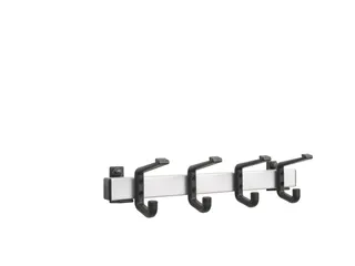 Wandkapstok L X D 400X 120Mm 4Haken Aluminium/zwart - 1