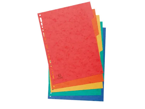 Tabbladen glanskarton 225g 5-delig A4 Assorti