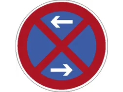 verkeersbord,stopverbod/pijlen,aluminium,Ø 315mm