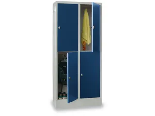 lockerkast,HxBxD 1850x800x500mm,2x2vakken,RAL7035,front RAL5010 - 2
