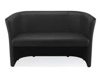 Bank Echt Leer Zit Hxbxd 46x106,6x49cm Totale Hxb 77x129xcm Zwart - 1