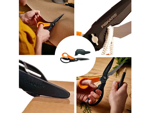 Schaar Fiskars Cuts+More Titanium multifunctioneel zwart