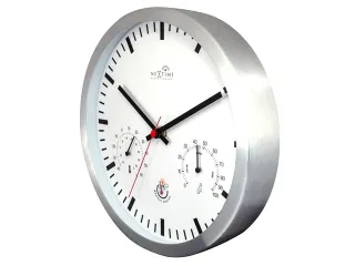 Wandklok Nextime dia 25cm wit Radio Controlled aluminium streep - 4