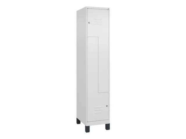 Z-garderobekast,HxBxD 1950x400x500mm,vak B 200/400mm,cil.-slot,voeten