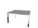 Table de conférence carré 740x1400x1400mm MS-gris 4 Pieds chromé