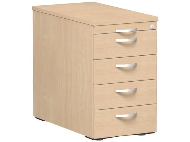 Caisson Fixe Hxlxp 720X430X800Mm 1Tiroir Plumier Décor Plateau Hêtre