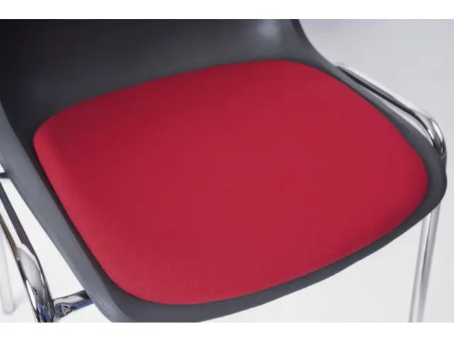 Bezoekersstoel,4Voeten Verchroomd,Zitschaal Kunststof Antraciet