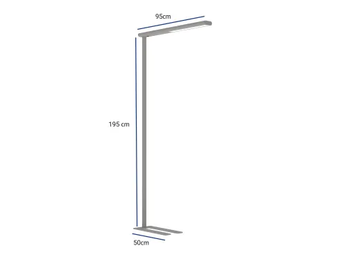 Vloerlamp MAUL Jet LED hoog 195cm aluminium