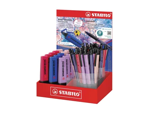 Balpen STABILO Pointball en Markeerstift STABILO Boss Wildflower mix