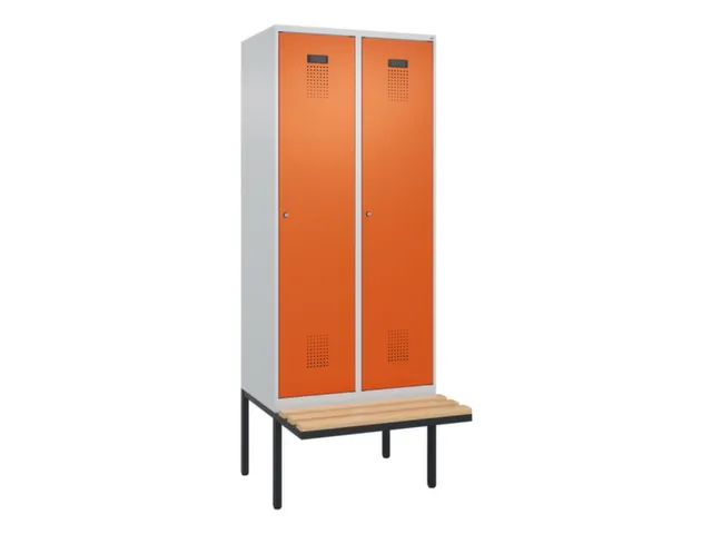 locker met bank,voor scheiding van kleding,HxBxD 2120x800x815mm,2vak