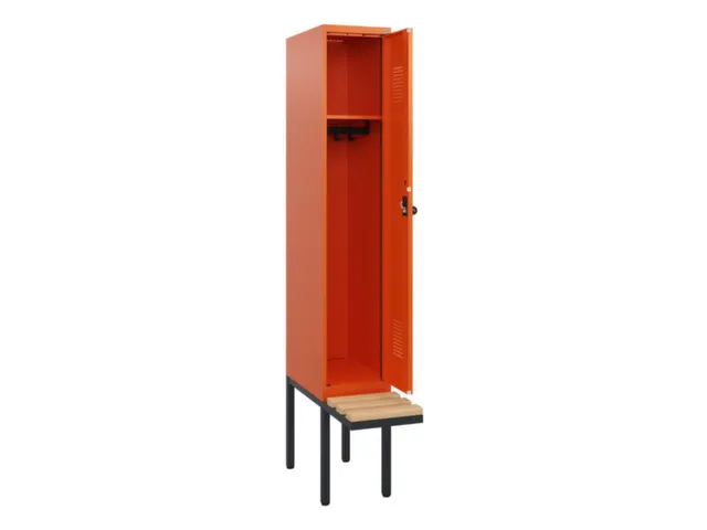 locker met bank,HxBxD 1950x300x815mm,1vak,vak B 300mm,draaigrendel