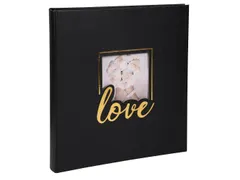 Fotoalbum 60p. zwart 29x32cm LOVE zwart