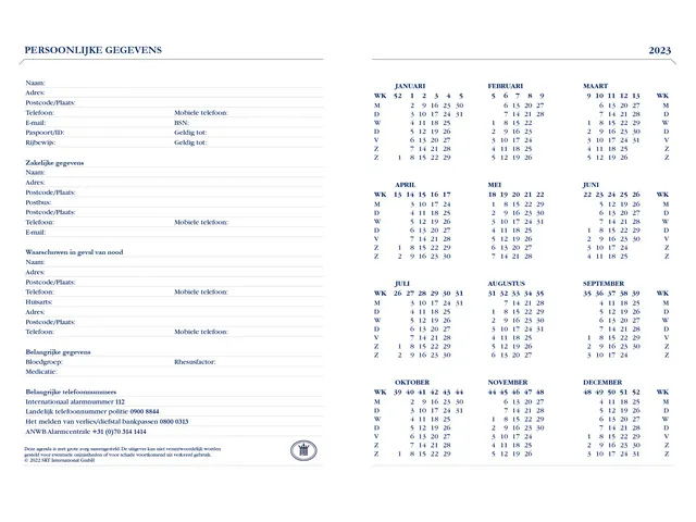 Agenda 2027 Ryam Weekplan Limited Edition 7 jours/ 2 pages assorti