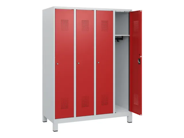 schoollocker,HxBxD 1630x1200x500mm,4vak,vak B 300mm,cil.-slot,voeten