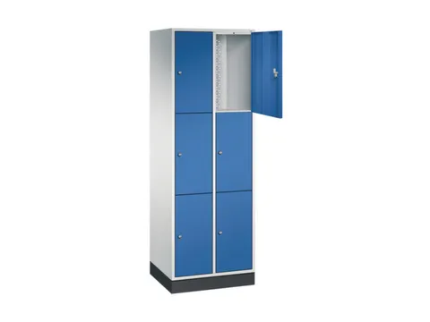 lockerkast,RAL 7035/RAL 5010,HxBxD 1950x620x500mm,2x3vakken,cil.-slot