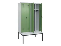 locker met bank,voor scheiding van kleding,HxBxD 2120x1200x815mm,4vak