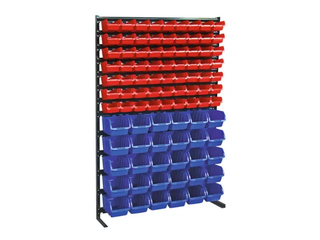 zichtbakkenstelling,HxBxD 1650x1114x350mm,93bakken kunststof,eenzijdig